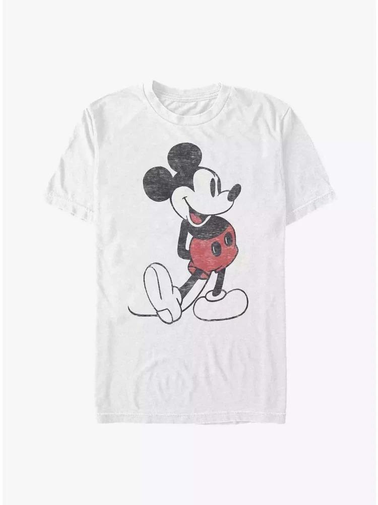 Neues Disney Mickey Maus Retro Klassisches Cartoon-Print Gewaschenes T-Shirt Baumwolle Berühmt Unisex Bequem Damen Herren T-Shirts