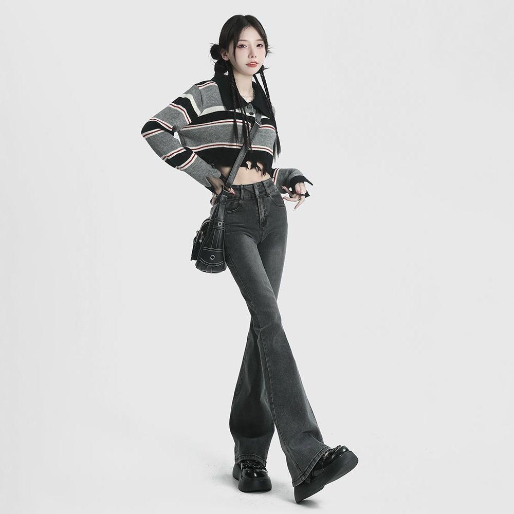 High Waist Flare Jeans For Woman Retro Elastic Sexy Denim Sweatpants Streetwear Fashion Harajuku Jeans Trousers