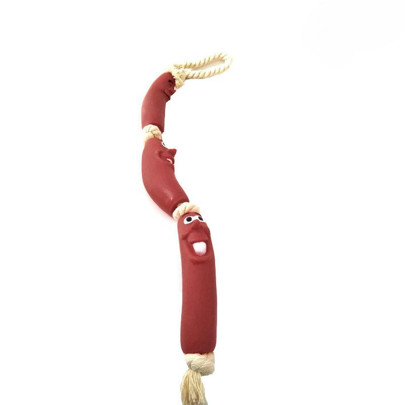 

Pet dog dog three-section sausage toy dachshund dog French fight Shiba Inu Corgi gnashing teeth cleaning funny toy