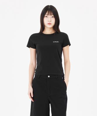 Women'S Basic Small Logo Short Sleeve T-Shirt - Black