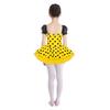 Abito Tutu da Ballerina per Ragazze Manica Corta a Sbuffo Paillettes Lucenti Color Block Pois Costume da Esibizione per Recital