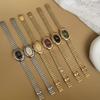New Oval Ladies Watches with Stainless Steel Strap Beautiful Quartz Women Wristwatches Minimalist Strap Watch for Girl Student