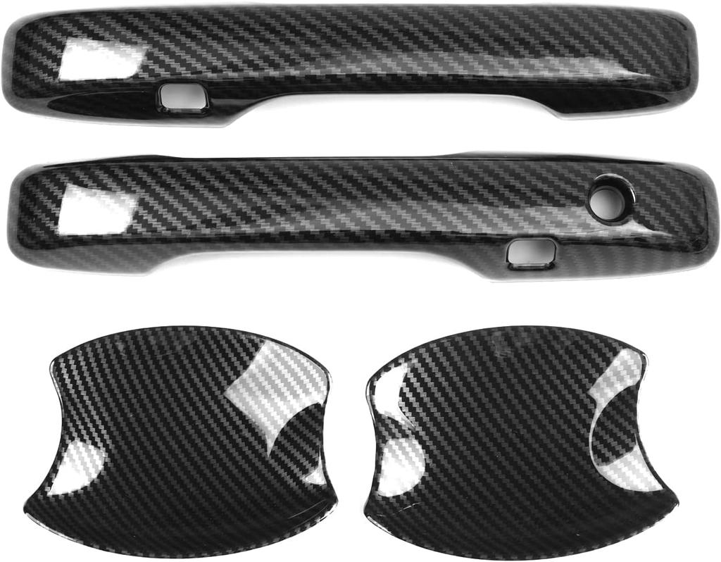 Fits the New Vezel 2nd Generation RV Series 2021 Onwards Door Outer Handle Cover Garnish Door Knob Bowl Panel Protector Bezel Frame Carbon [Just Fit]