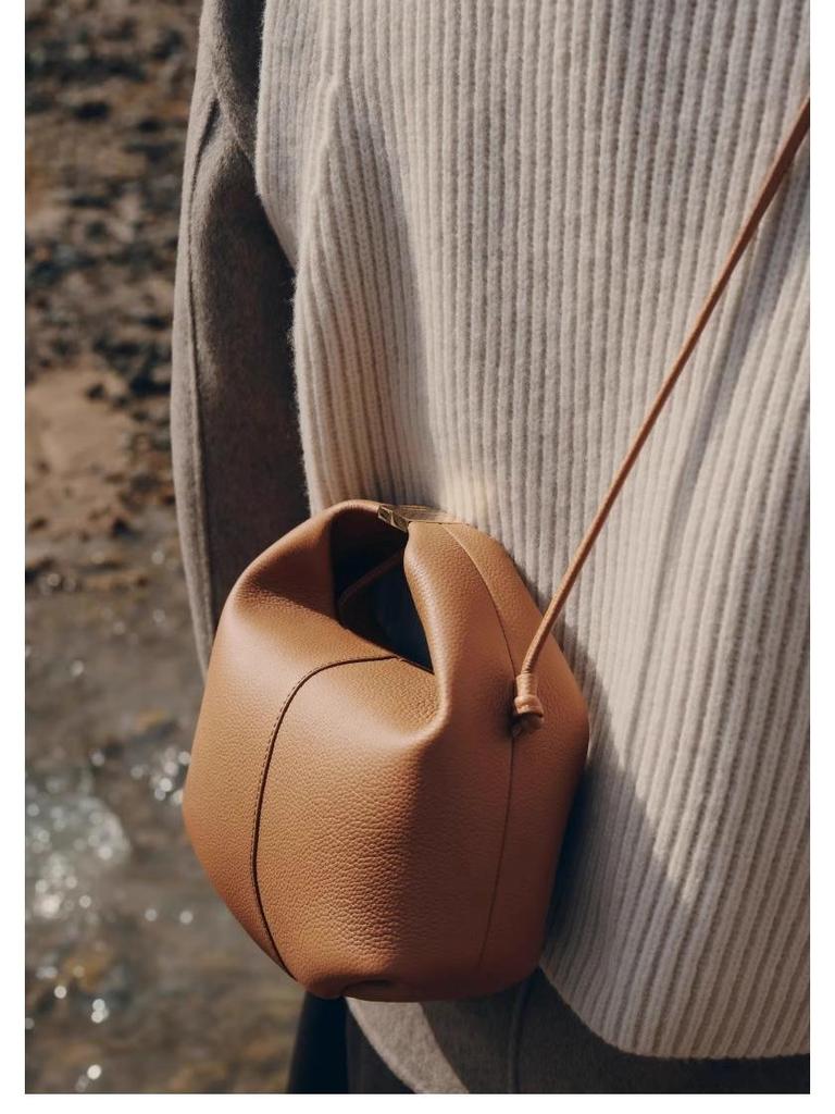 Polene Boling'en Women's Genuine Leather Crossbody Handbag - Fashionable Versatile Shoulder Bag