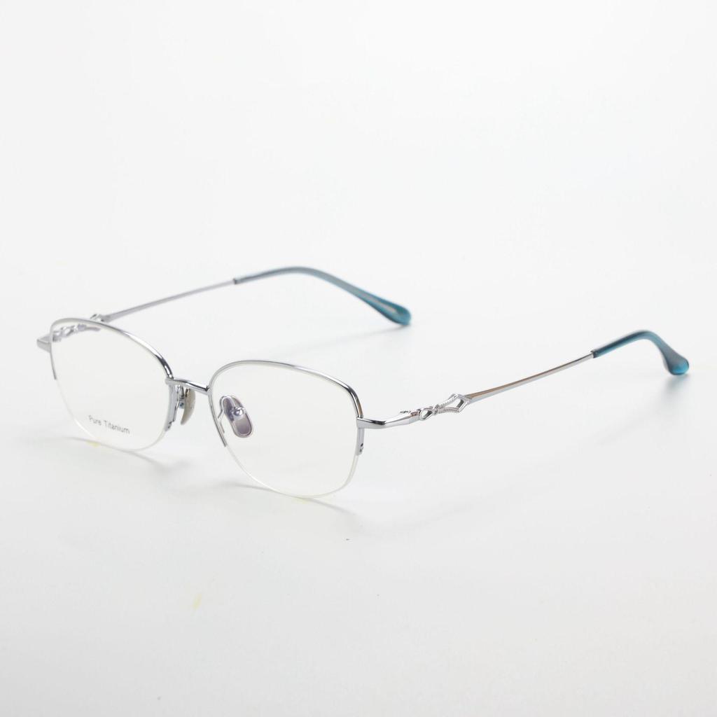 M6719S Retro Semi-Rimless Pure Titanium Eyeglass Frame for Men & Women, Prescription-Friendly for Myopia