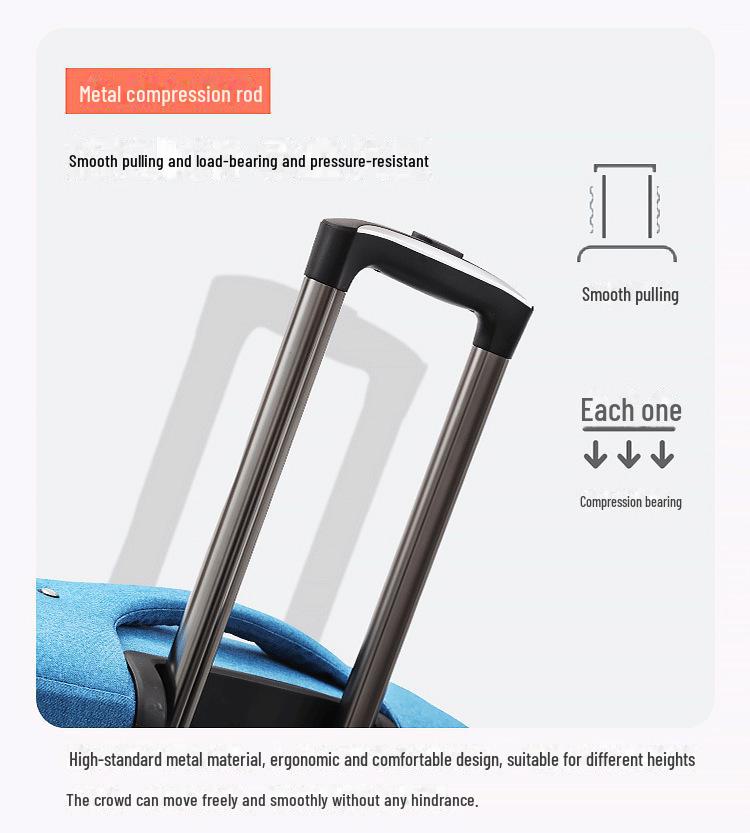 Oxford Cloth Suitcase with Universal Wheels, 24-28 Inch Canvas Trolley for Men