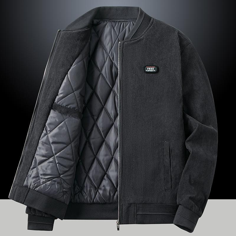 Second Open Autumn and Winter Dad's Cotton-padded Clothes with Cotton and Thickened Middle-aged Men's Coats