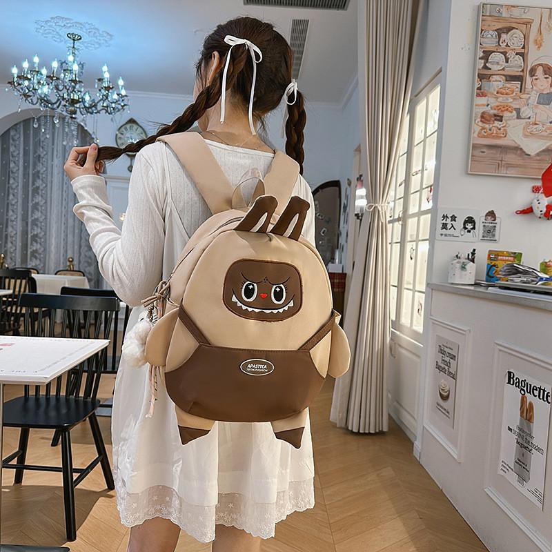 Rabbit Cute Cartoon Pattern Student Backpack With Pendant For Going Out