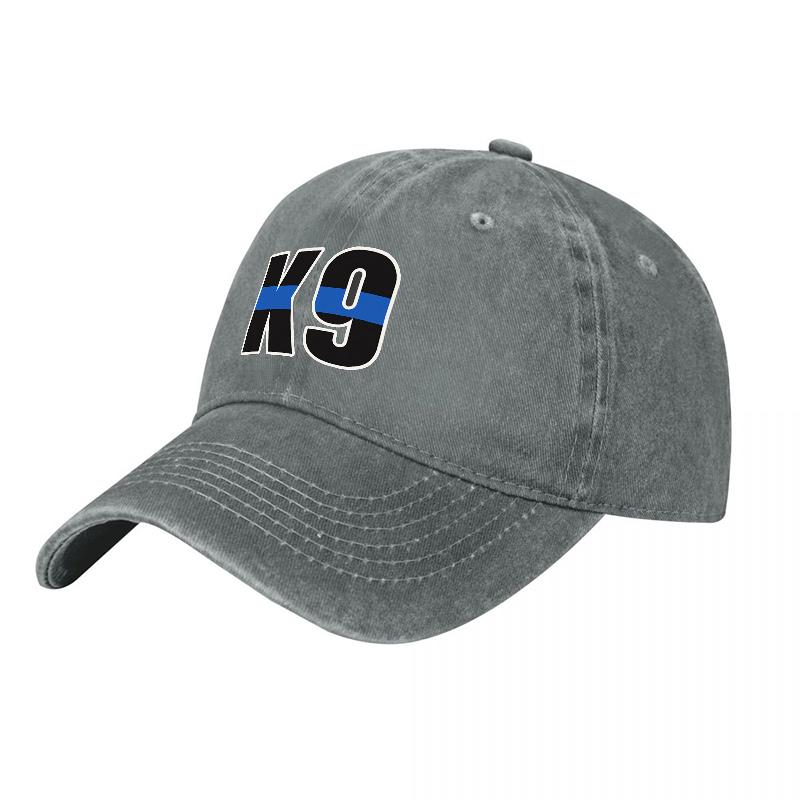 K Thin Blue Line Washed Cotton Baseball Cap Law EnforceUnisext Support Design Distressed Look Unisex Fit Adjustable Hat