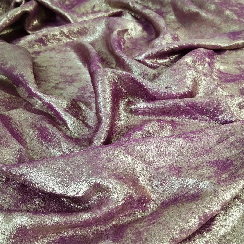 Wide 150cm Shiny Hot Stamping Stretch Luster Fabric For Diy Sewing Wedding Dress Hanfu Upholstery Sofa Curtain Background Cloth