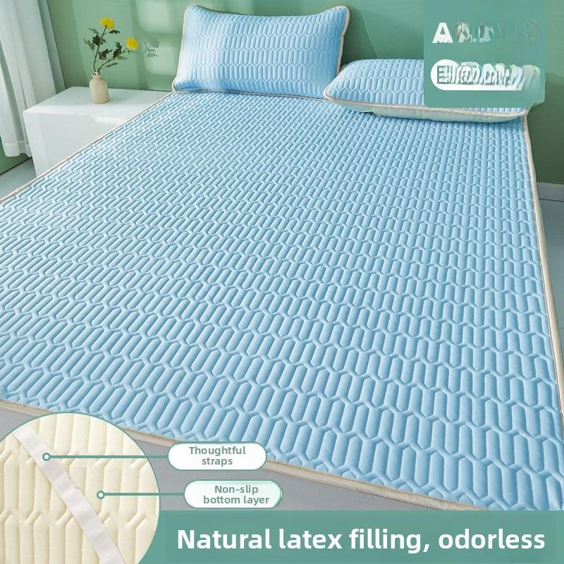 Summer Latex Cool Mat Ice Silk Bedding Single Student Dormitory Bed Sheet Cooling Sensation Mattress Cover Folding Style