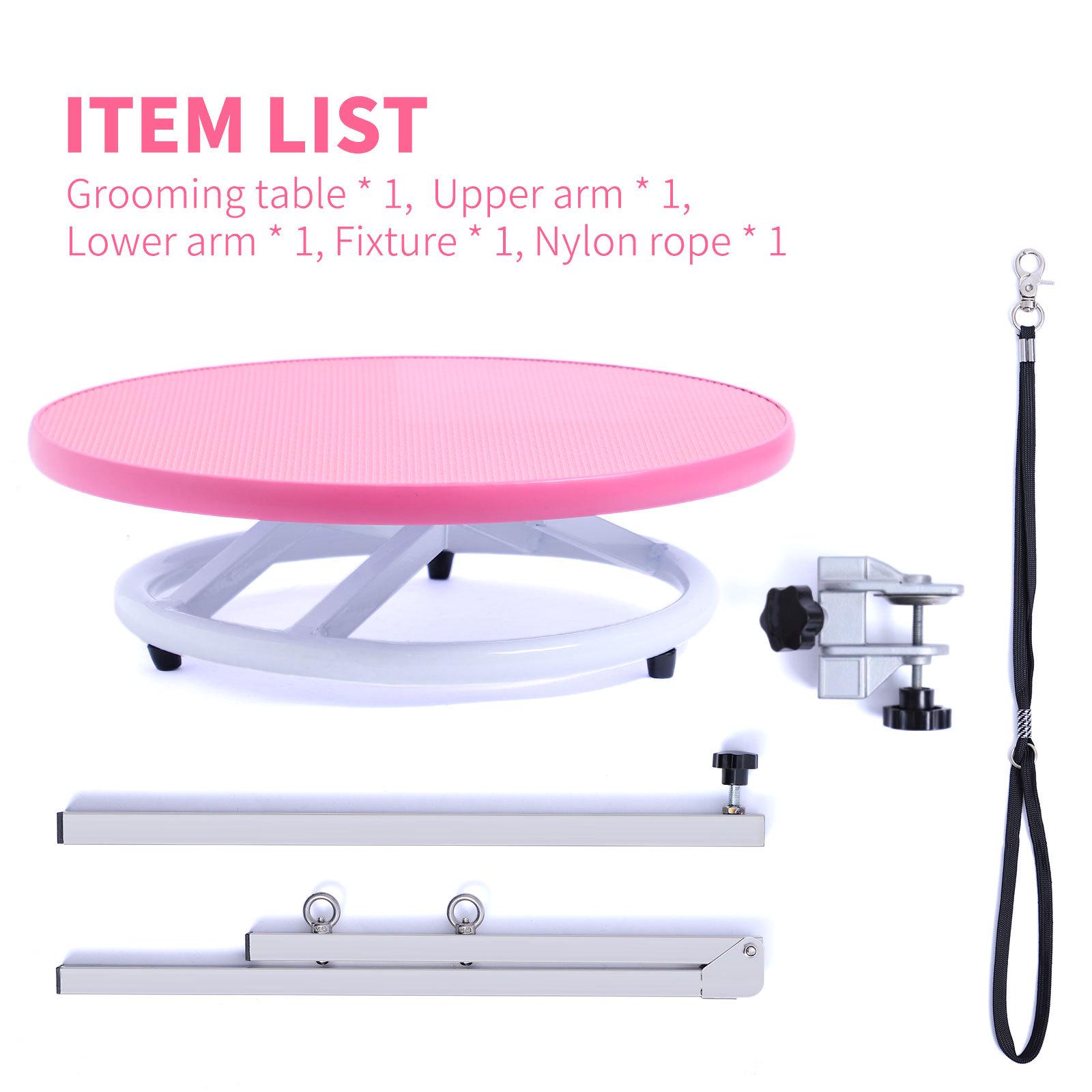 

Small Round Pet Grooming Table Attachment for Blow Drying and Styling 48 cm розовый