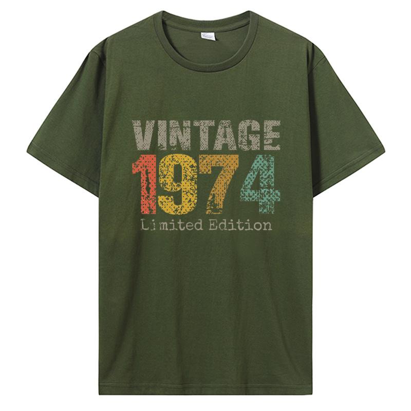 Old Vintage 1974 Birthday Men Women T-Shirt Wife Husband B-Day Presents Sayings Quote Graphic Clothing Oversized Tshirt