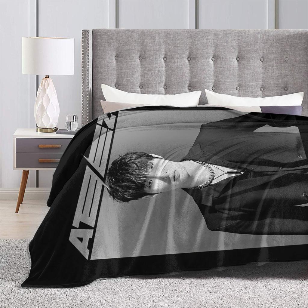 ATEEZ Official Merch Exclusive Mingi Blanket Flannel  Winter  Multi-function Soft Throw Blankets for Bed Office Bedspread
