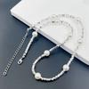 Beaded Necklace Shining Broken Silver Long Sweater Chain, High-End Swarovski Necklace Jewelry
