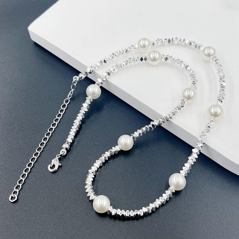 Beaded Necklace Shining Broken Silver Long Sweater Chain, High-End Swarovski Necklace Jewelry