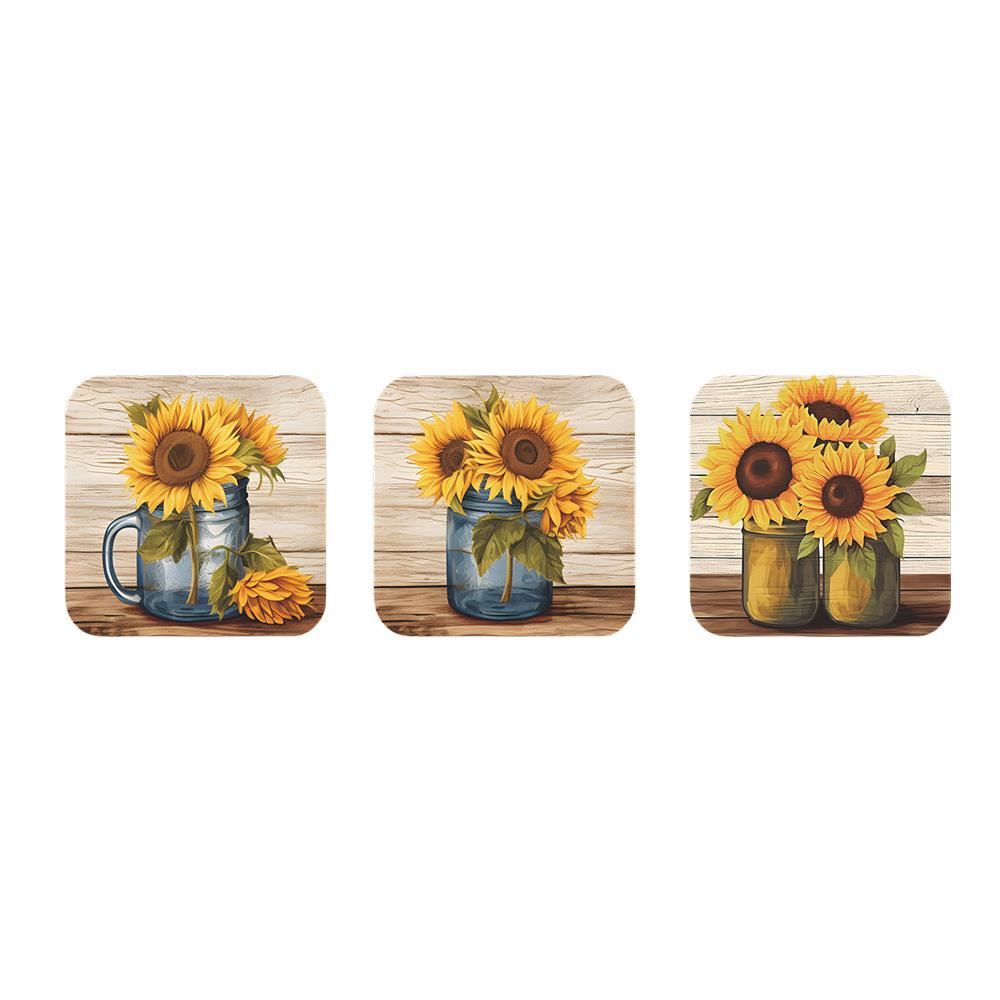 Fun-f73 Oil Painting Sunflower Bedroom Living Room Beautifying Decorative Wall Stickers
