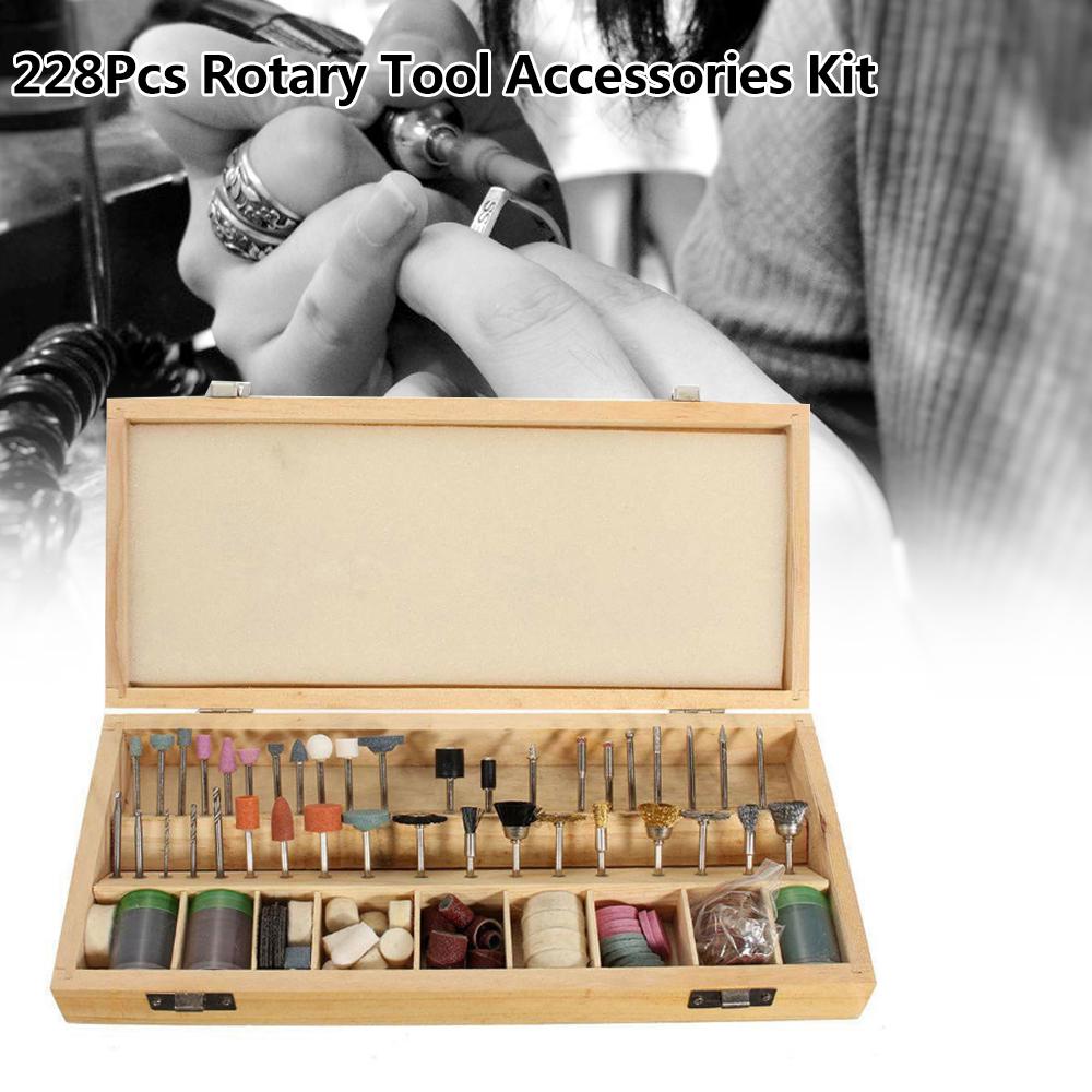 228Pcs Rotary Tool Accessories Kit Metal Wood Grinding Sanding Polishing