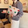 Ins Wind Winter Plush Cosmetic Bag Color Polka Dot Large Capacity Travel Skin Care Cosmetics Storage Bag Women