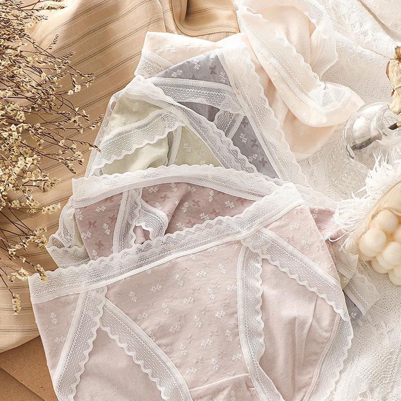 

5 шт./компл. женские весенне-летние повседневные мягкие трусы большого размера с низкой талией, однотонные бесшовные кружевные хлопковые трусики M