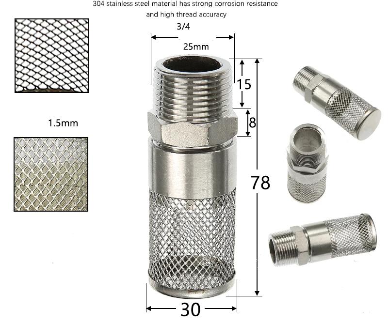 304 Stainless Steel Female Thread Filter Mesh Filter Circular Filter Head