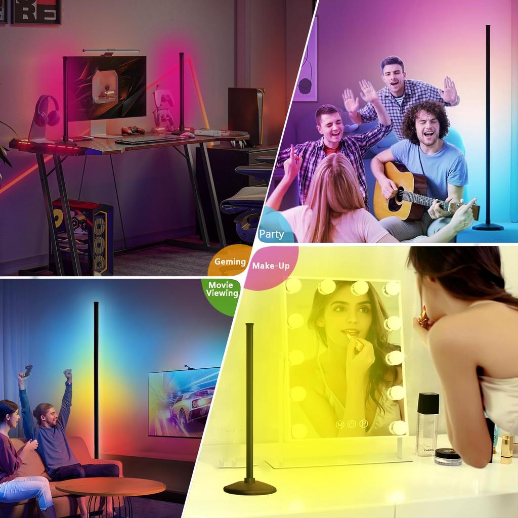 RGB LED Floor Indirect Lighting Floor Height Corner Stand Height 2 In Indirect Desk Floor Suitable for Japanese Instruction Manual Light, Stand, Lamp,