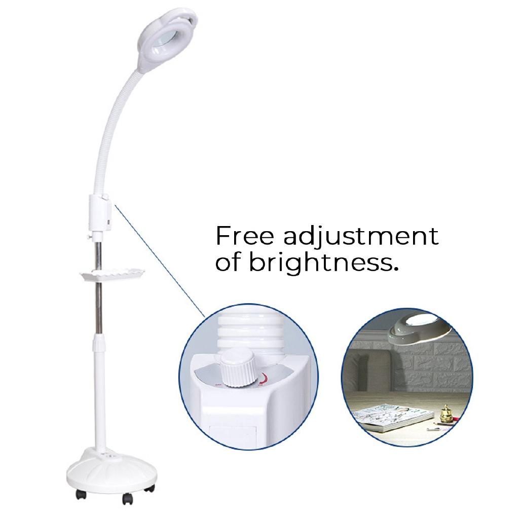 16X 220v-240V Glass Ligth Len Facial Light LED Magnifying Floor Stand Lamp Diopter Magnifier