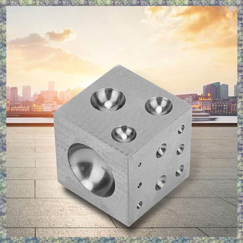 WON Steel Dapping Doming Block, Steel Dapping Block Steel Square Die Steel Dapping Cube For Jewelry Making