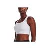Under Armour Round Neck Solid Color Logo Print Sports Medium Support Bra Women Bras White 1377916-100