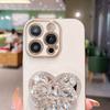 Applicable To IPhone16Promax Mobile Phone Case Love Rhinestone Stand Apple 15/14/13 High-end Sense