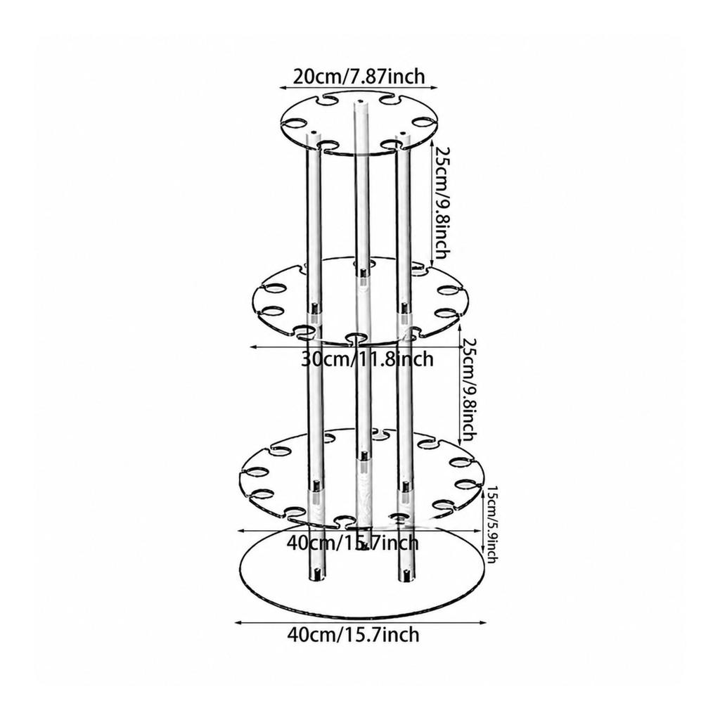Transparent Countertop Wine Glass Holder Detachable Tiered Stemware