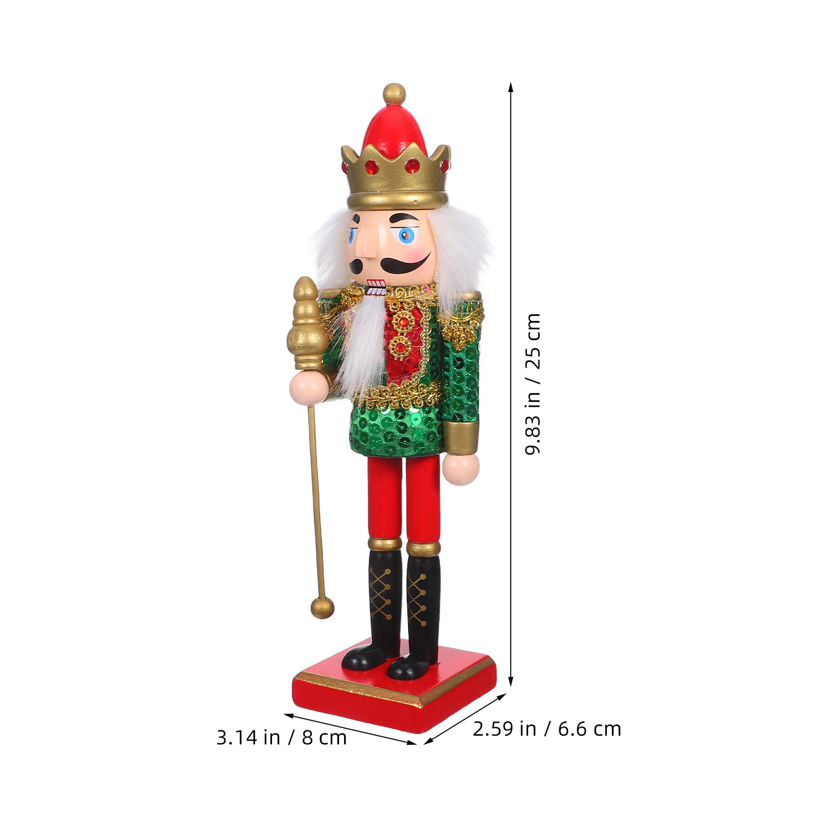 

Christmas Nutcracker Wooden Soldier 25cm Classic Xmas Fireplace Decoration Holiday Table Centerpiece Nutcracker Soldiers зелений