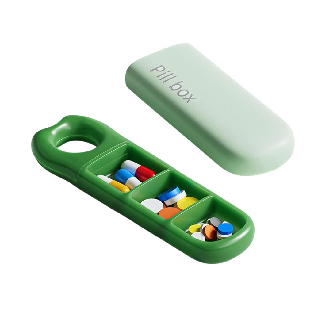 3 Compartment Portable Pill Box Mini Travel Medicine Organizer With Sealed Cover for Vitamin Daily Medication Storage