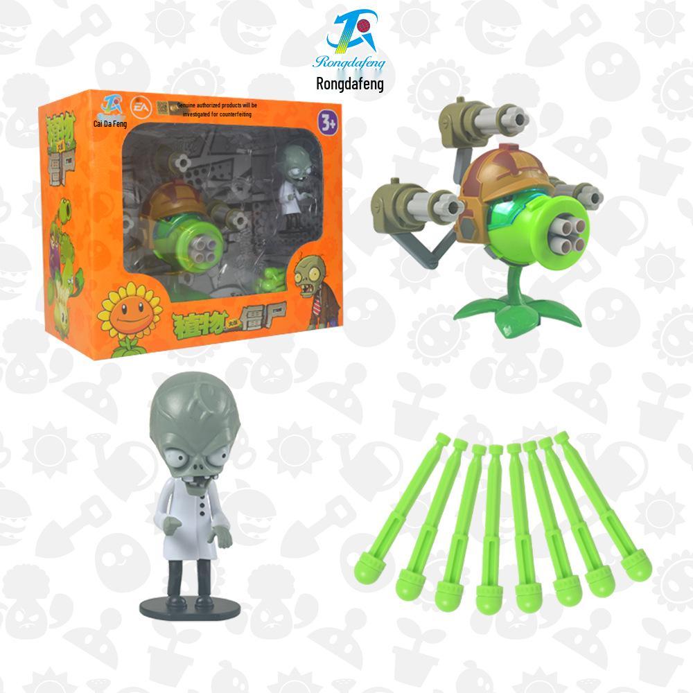 Plants vs. Zombies Egyptian Zombie Doctor and Triple Pea Pod Shooter Card Game Toy Set