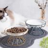 Pet Ceramic Bowl Cat Food Rack Canned High Foot Snack Plate Anti-Cervical Reinforcement Dog Bowl For Pets