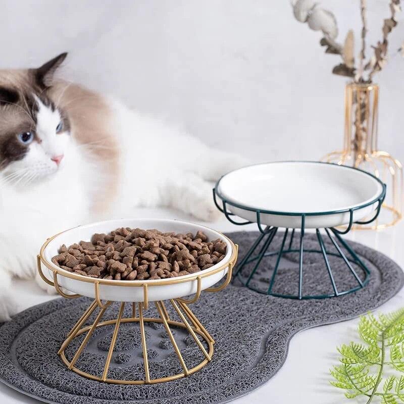 Pet Ceramic Bowl Cat Food Rack Canned High Foot Snack Plate Anti-Cervical Reinforcement Dog Bowl For Pets