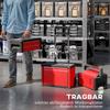 3-Tier Interlocking Steel and Plastic Toolbox Set with Wheels