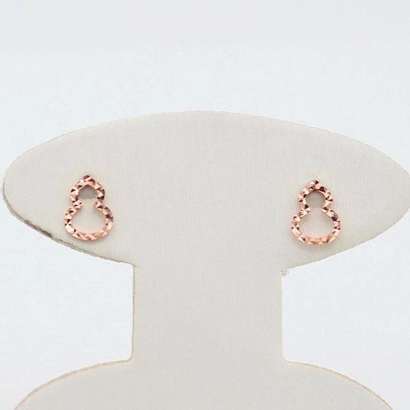 Exquisite Russian Purple Gold Car Flower Gourd Color Gold Stud Earrings Plated Rose Gold Lucky Fulu Earrings Small Jewelry (rose gold plated pair)