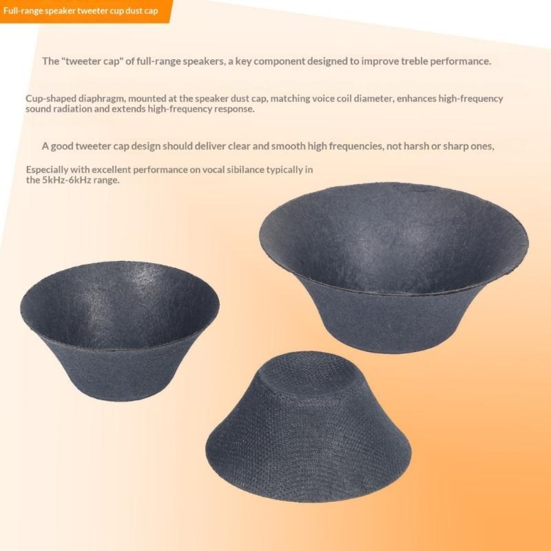 Acoustics Dust Cover for Full Ranges Speakers Cup Shape Design Enhances High Frequency Diffusions Prevents Debris Intrusions