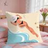 Summer Surfing Ins Art Cushion Cover Square Short Plush Pillow Case Living Room Sofa Home Decor Funda X