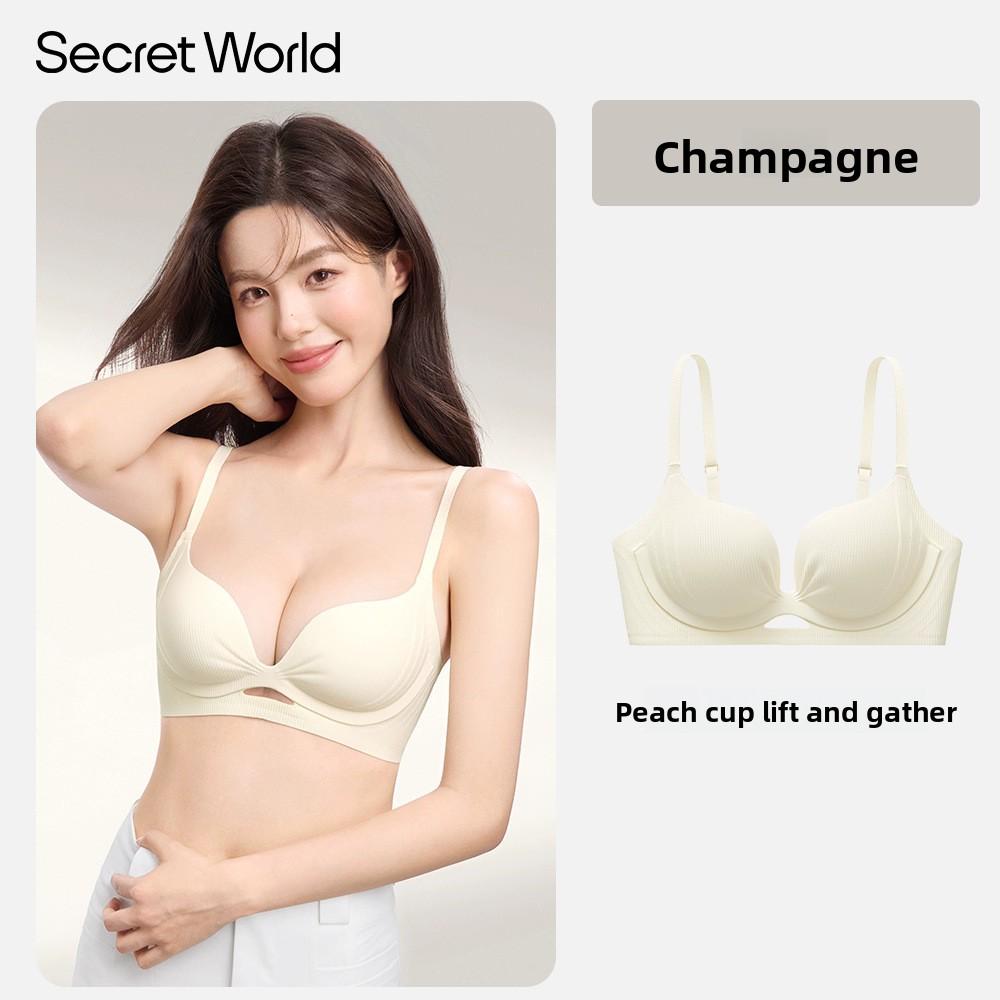 Thin Cup Wireless Extreme Push Up Bra, Small Bust Enhancing Side Gathering Anti-Sag Shaping Women Bra