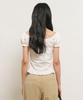 GENERALIDEA Cap Sleeve Heart Neck Shirred Blouse [White] / Wbe2L03530