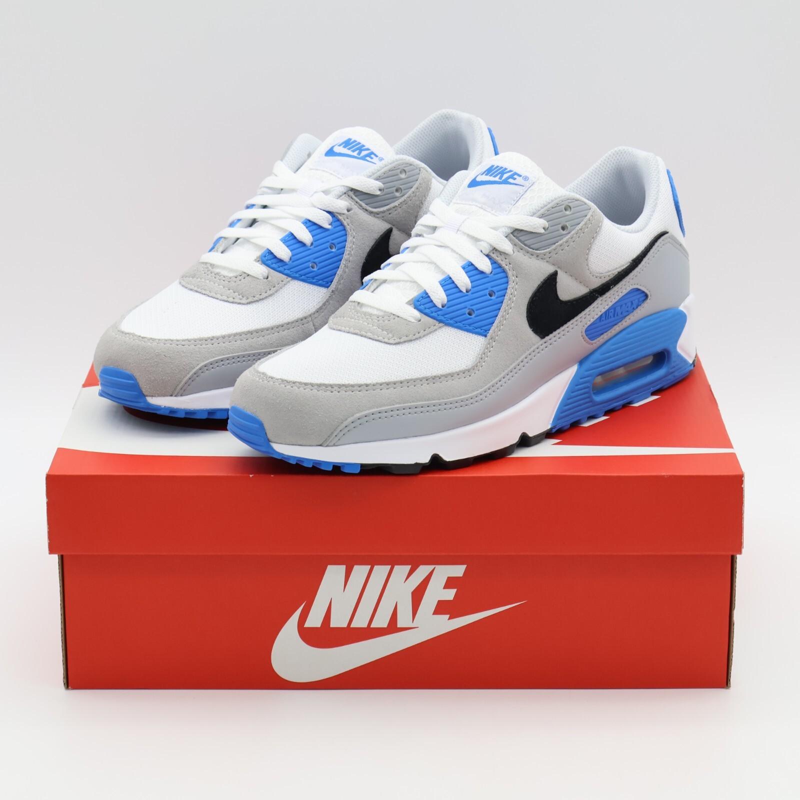 FN6958-102 Nike Air Max 90 Детройт Лайонс Фото Синий Белый Черный Серый (Мужской) 10