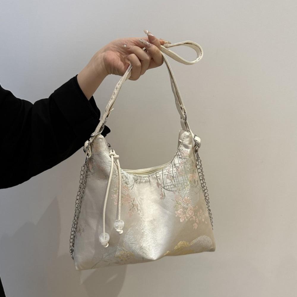 Embroidery Chinese Style Backpack Large Capacity Ancient Underarm Bag Cheongsam Tote Bag  Daily