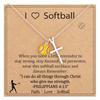 Unisex Fashion Necklace with Sports Ball Crucifix Pendant Basketball Volleyball Softball Adjustable Lightweight Copper