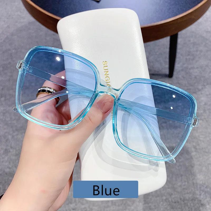 Square Sunglasses Woman Retro Vintage Gradient Sun Glasses Female Clear Lens Black White  Glasses Women