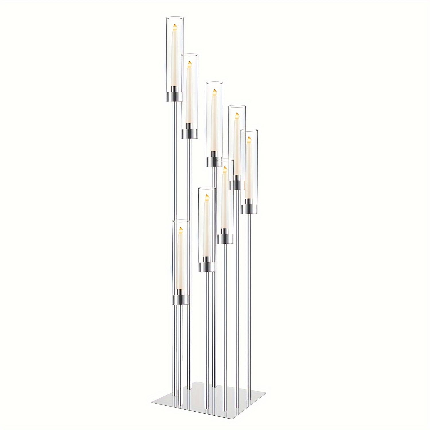 

1 шт. 8-рожковый железный подсвечник с несколькими головками, украшение для вечеринки, свадебный настольный центральный элемент, покрытый золотом подсвечник премиум-класса