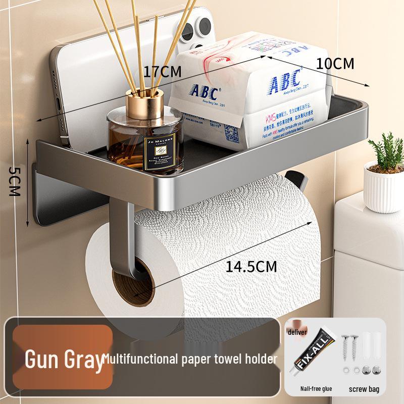 Wall-Mounted Waterproof Toilet Paper Holder and Storage Box