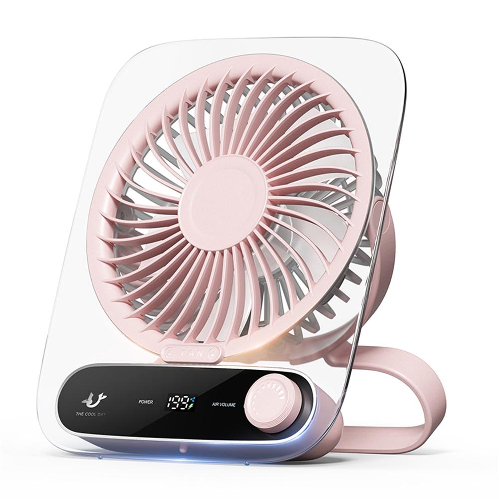 

JF136 Desktop Fan Wide Angle Powerful Airflow Portable Hanging Desk Fan Cooler Pink