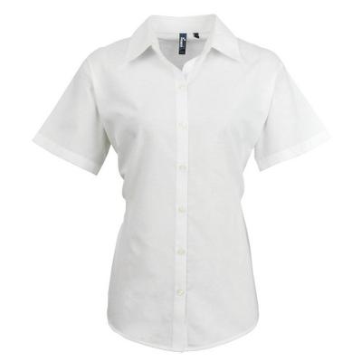 Womens/Ladies Signature Pearlized Oxford Short-Sleeved Shirt